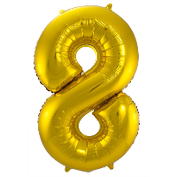 Folat Verjaardag Leeftijd folieballon   8 jaar   goud   86 cm   cijferballon groot