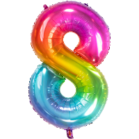 Folat Verjaardag Leeftijd folieballon   8 jaar   multi kleur   86 cm   cijferballon groot