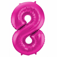 Folat Verjaardag Leeftijd folieballon   8 jaar   roze   86 cm   cijferballon groot