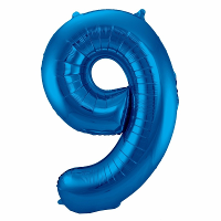 Folat Verjaardag Leeftijd folieballon   9 jaar   blauw   86 cm   cijferballon groot