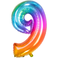 Folat Verjaardag Leeftijd folieballon   9 jaar   multi kleur   86 cm   cijferballon groot