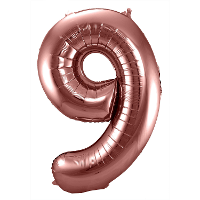 Folat Verjaardag Leeftijd folieballon   9 jaar   rose goud   86 cm   cijferballon groot