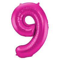 Folat Verjaardag Leeftijd folieballon   9 jaar   roze   86 cm   cijferballon groot