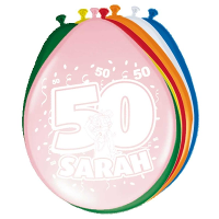 Folat Verjaardagsfeest ballonnen   50 jaar   8x stuks   multi   Sarah   versiering