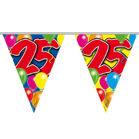 Versiering   vlaggenlijn/vlaggetjes/slinger   25 jaar   thema   10 meter