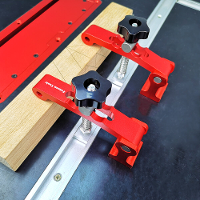 Fonson Tools 2 in 1 Houtbewerking T Track 20mm Bank Dog Klemmen Werkbank Gat Klemmen voor T Track en MFT Tafel