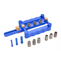FONSON TOOLS Zelfcentrerende Dowel Jig Punch Locator Kit met 6mm,8mm en 10mm boorsleeves voor houtbewerking