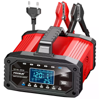 FOXSUR 12V 15A / 24V 5A 300W Batterijlader voor Lead Acid AGM GEL LiFePO4 Tester Smart Pulse Reparatiehulpmiddelen voor