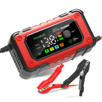 FOXSUR 7A Batterijlader Groot kleurendisplay 12V Motorfiets Autolader AGM Loodzuur Lithiumijzer