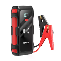 FOXSUR Auto Jump Starter 12V Draagbare Oplader Nood LED Licht Voeding LCD Display Draadloos Opladen