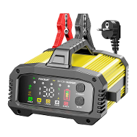 FOXSUR Draagbare 12V 25A 24V 15A Batterijlader Hoge Kracht Groot Kleurendisplay Voor Loodzuur Lithium IJzer Batterijen A