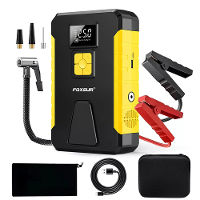 FOXSUR Multi functie 2 In 1 Auto Startbooster Luchtpomp Draagbare Luchtcompressor Auto Bandenpomp Noodstroomvoorziening