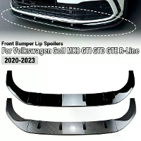 Frontbumperlipspoiler splitter Maxton stijl ABS kunststof glanzend zwart carbonlook waterproof slijtvast voor Volkswagen