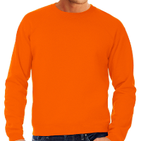 Fruit of the Loom sweater / sweatshirt   oranje   trui met raglan mouwen   ronde hals   heren