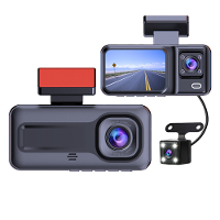 Full HD 1080P Auto Voorruit DVR Camera 3 Lens Dashcam met Infrarood Nachtzicht Parkeerhulp achteruit