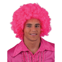 Funny Fashion Afropruik   knalroze   volwassenen   Disco/Party   Neon   Pride