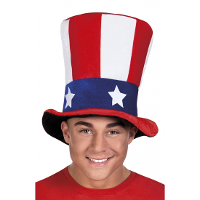 Amerikaanse hoed Uncle Sam   vlag kleuren   one size   voor volwassenen   USA