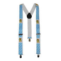 Beieren Oktoberfest verkleed bretels   met wapen   voor volwassenen   wit/blauw