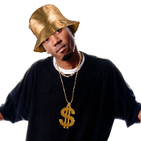 Bekende rapper Cool Dogg verkleedset   dollar ketting/gouden pet   voor volwassenen