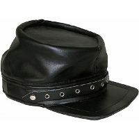 Funny Fashion Biker / rocker verkleed pet   kunstleer   zwart   volwassenen   hoeden