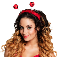 Boland Lieveheersbeestje haarband   rood/zwart   diadeem   carnaval