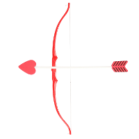 Carnaval en Valentijnsdag thema Cupido boog   rood/wit   49 cm   verkleed artikel   accessoire