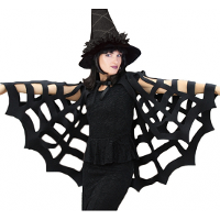 Carnaval/Halloween spinnenweb cape voor volwassenen   zwart   net   one size   verkleedkleding