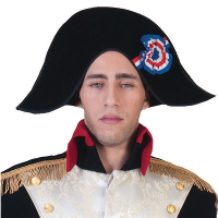 Carnaval Napoleon hoed met Franse rozet   Franse hoed   Verkleedkleding   Feestartikelen