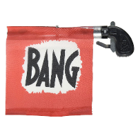 Carnaval verkleed als Clown   Bang funny nep pistool   volwassenen/kinderen   plastic   20 cm