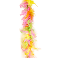 Carnaval verkleed boa met veren   geel/roze   200 cm   45 gram   Glitter and Glamour
