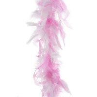 Carnaval verkleed boa met veren   wit/roze   200 cm   45 gram   Glitter and Glamour