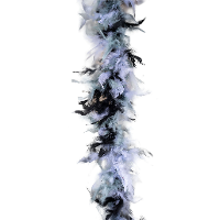 Carnaval verkleed boa met veren   zwart/wit   200 cm   45 gram   Glitter and Glamour