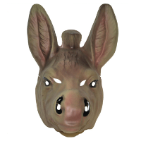 Funny Fashion Carnaval verkleed ezel dieren masker   grijs   kunststof   voor volwassenen