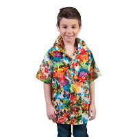 Funny Fashion Carnaval verkleed Hawaii shirts   voor kinderen   bloemen print