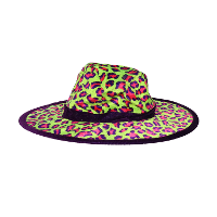 Carnaval verkleed hoed pooier/pimp   panterprint   neon   volwassenen