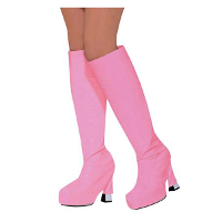 Carnaval verkleed laars/laarzen hoezen   roze   dames   schoenhoezen