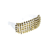 Carnaval/verkleed party bril met studs   goud/wit   volwassenen   foute party