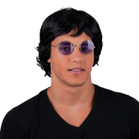 Funny Fashion carnaval verkleed pruik   heren   zwart   korte coupe haar   Boyband
