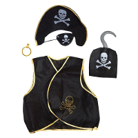 Carnaval verkleed set   Piraten stijl   4 delig   kinderen   themafeest