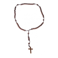 Carnaval verkleed sieraden   Rozenkrans ketting van hout   voor priesters/nonnen   Religieus
