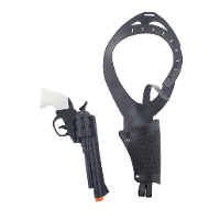 Carnaval/verkleed speelgoed holster met revolver/pistool   zwart   voor volwassenen/kinderen