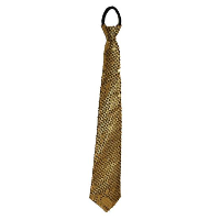 Carnaval verkleed stropdas met glitter pailletten   goud   polyester   heren/dames