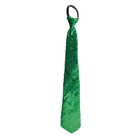 Carnaval verkleed stropdas met glitter pailletten   groen   polyester   heren/dames