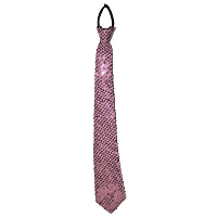 Carnaval verkleed stropdas met glitter pailletten   lichtroze   polyester   heren/dames