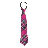 Carnaval verkleed stropdas met Schotse tartan ruit patroon   roze   polyester   heren/dames
