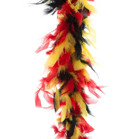 Carnaval verkleed veren boa   Duitse/Belgische vlag   200 cm   dames   50 grams