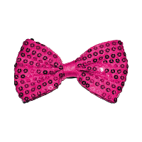 Carnaval verkleed vlinderstrikje met glitter pailletten   fuchsia roze   polyester   heren/dames