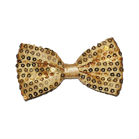 Carnaval verkleed vlinderstrikje met glitter pailletten   goud   polyester   heren/dames