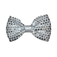 Carnaval verkleed vlinderstrikje met glitter pailletten   zilver   polyester   heren/dames