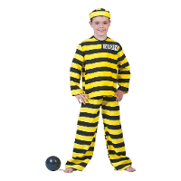 Carnaval verkleedkleding boevenpak   geel/zwart   voor kinderen   Boef